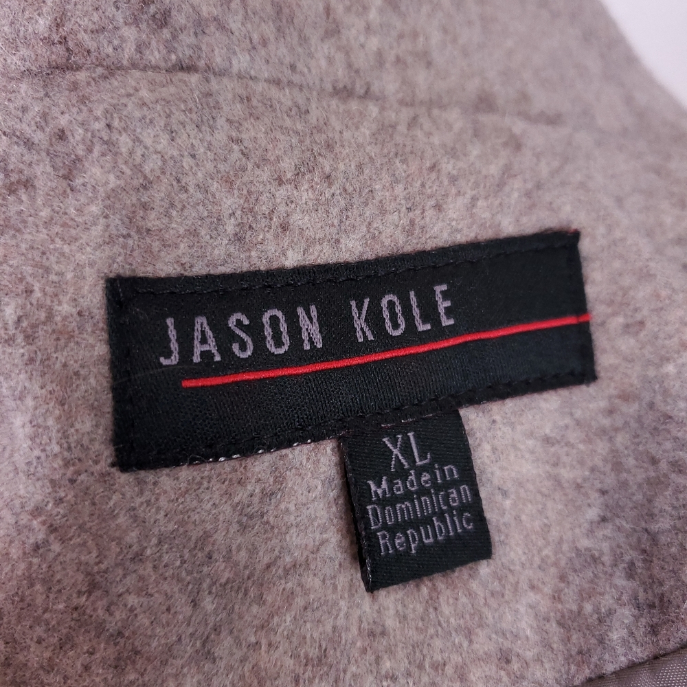 Jason Kole Wool Blend Double Breasted Peacoat in Oatmeal - Picture 8 of 8